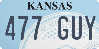 KS license plate 477GUY