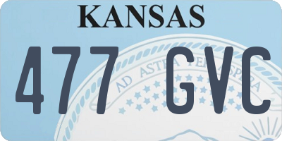 KS license plate 477GVC