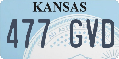 KS license plate 477GVD