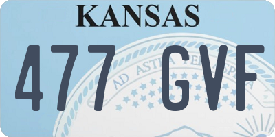 KS license plate 477GVF