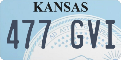 KS license plate 477GVI