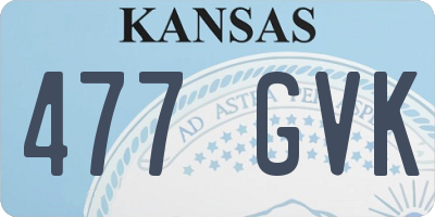 KS license plate 477GVK
