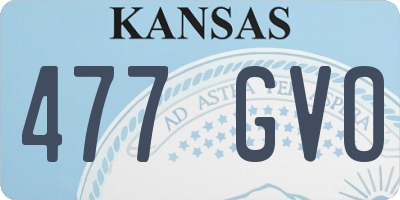 KS license plate 477GVO