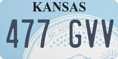 KS license plate 477GVV