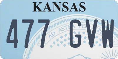 KS license plate 477GVW
