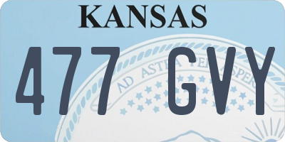 KS license plate 477GVY