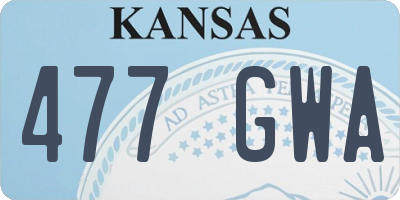 KS license plate 477GWA