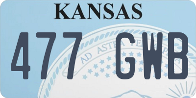 KS license plate 477GWB