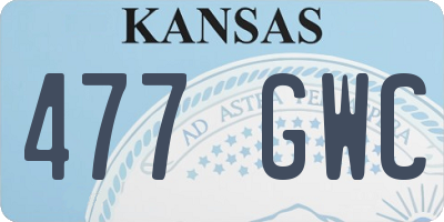 KS license plate 477GWC