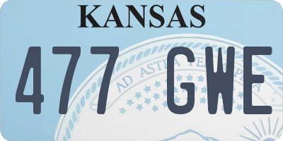KS license plate 477GWE
