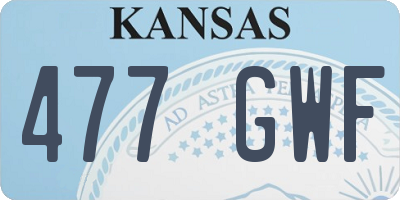 KS license plate 477GWF