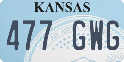 KS license plate 477GWG