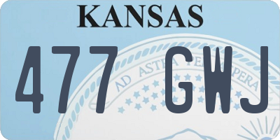 KS license plate 477GWJ