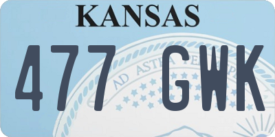 KS license plate 477GWK