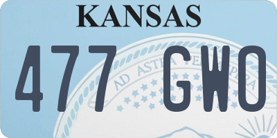 KS license plate 477GWO