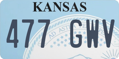 KS license plate 477GWV