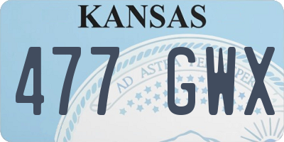 KS license plate 477GWX