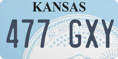 KS license plate 477GXY