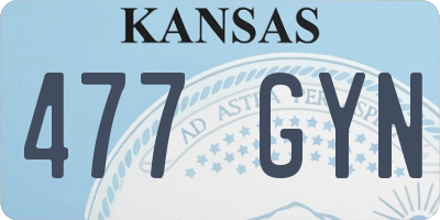 KS license plate 477GYN
