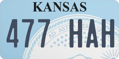 KS license plate 477HAH