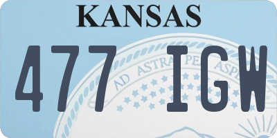 KS license plate 477IGW