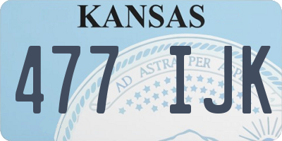 KS license plate 477IJK