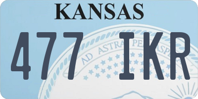 KS license plate 477IKR
