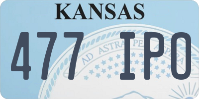 KS license plate 477IPO