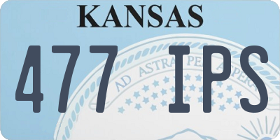 KS license plate 477IPS