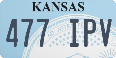 KS license plate 477IPV