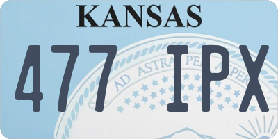 KS license plate 477IPX