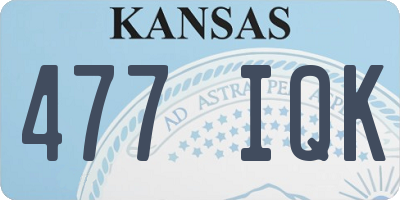 KS license plate 477IQK