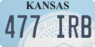 KS license plate 477IRB