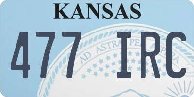 KS license plate 477IRC