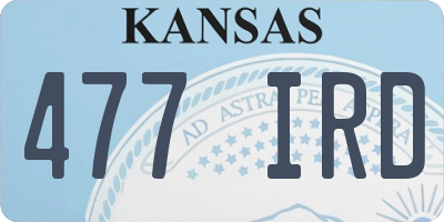 KS license plate 477IRD