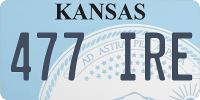 KS license plate 477IRE