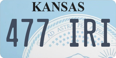 KS license plate 477IRI