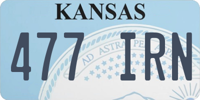 KS license plate 477IRN