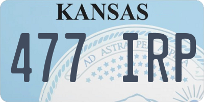 KS license plate 477IRP