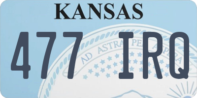 KS license plate 477IRQ