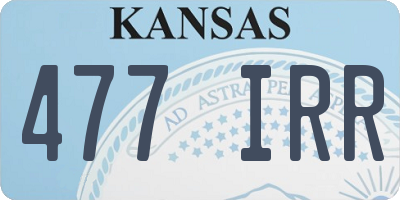 KS license plate 477IRR