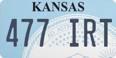 KS license plate 477IRT
