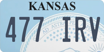 KS license plate 477IRV