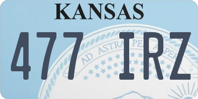 KS license plate 477IRZ