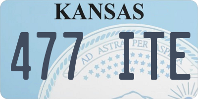 KS license plate 477ITE