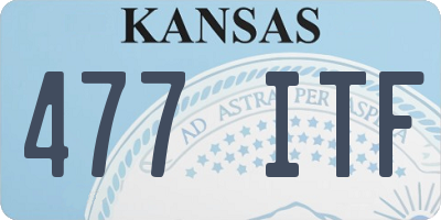 KS license plate 477ITF