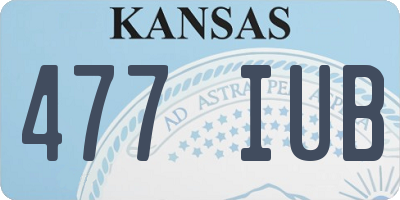 KS license plate 477IUB