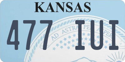 KS license plate 477IUI