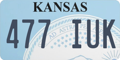 KS license plate 477IUK