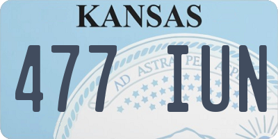 KS license plate 477IUN